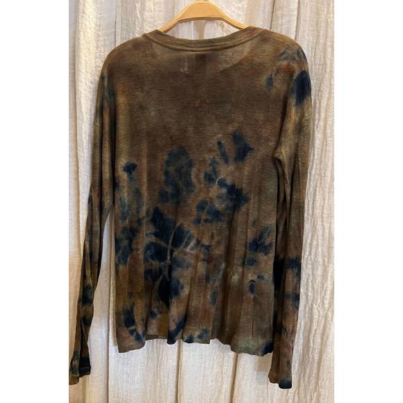 NEW GILDA MIDANI women's linen long sleeve top in dark planet - Picture 2 of 2